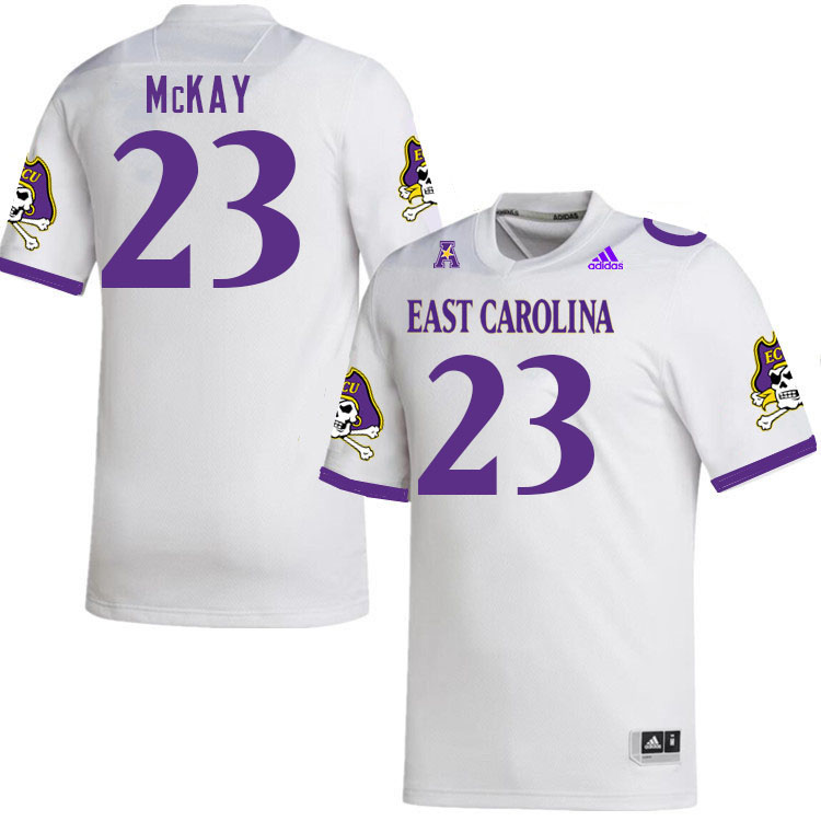 Men #23 Joseph McKay ECU Pirates 2023 College Football Jerseys Stitched-White